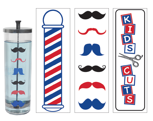 Samson - 3 Pk. Barber Shop Decals