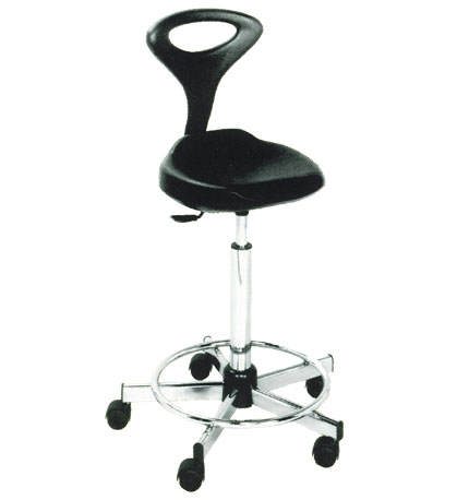 Mac - Pouff Black Stool with Backrest - #56034 (R2GO)