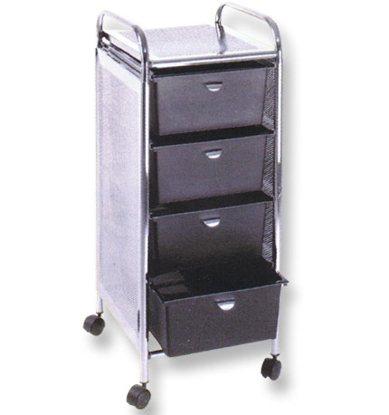 Pibbs - 4-Drawer Cart Metal Frame with Sides