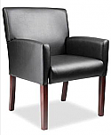 Veeco - Reception Chair w/ Mahogany Wood Finish
