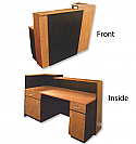 Pibbs - 5 ft. Reception Desk Available in Wild Cherry with Black Accent