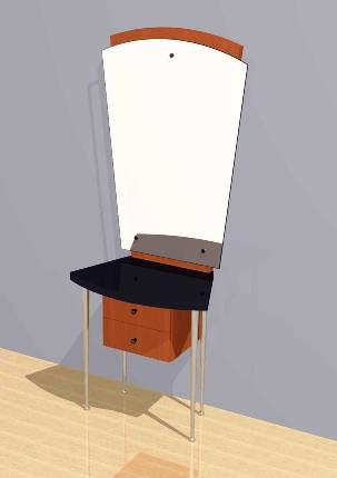 Mac - Styling Station w/ Countertop and Mirror #1028