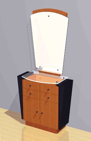 Mac - Styling Station w/ Wall-Mounted Mirror #1023