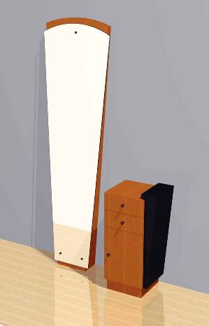 Mac - Vertical Wall Mounted Mirror and Storage Unit #1022