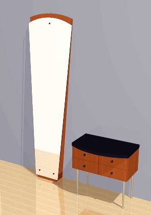 Mac - Vertical Wall-Mounted Mirror and Storage Unit #1031