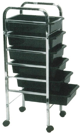 Pibbs - Salon Evolution 6 Shelf Utility Tray - Black