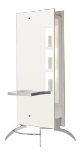 Salon Ambience - Moon Island Styling Unit with Aluminum Shelves