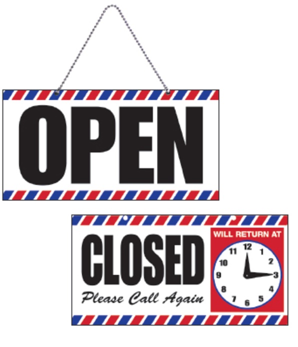 Samson - Open/Closed Sign with Clock